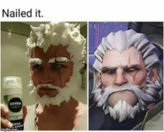 nailed it indeed | image tagged in cosplay,reinhardt | made w/ Imgflip meme maker