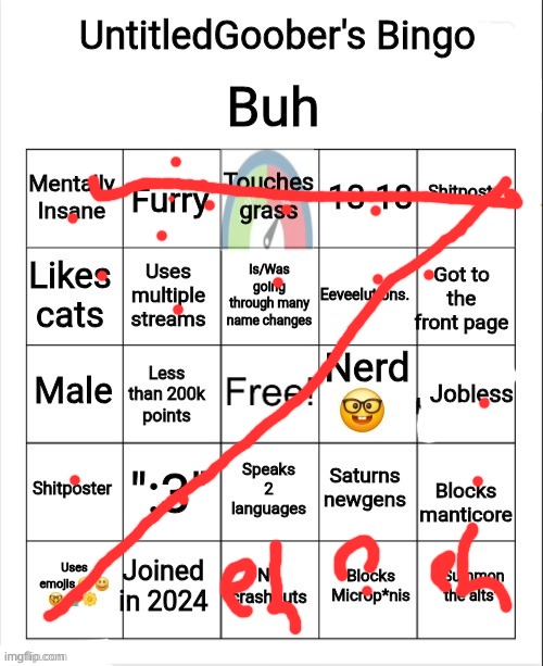 UntitledGoober's Bingo | image tagged in untitledgoober's bingo | made w/ Imgflip meme maker
