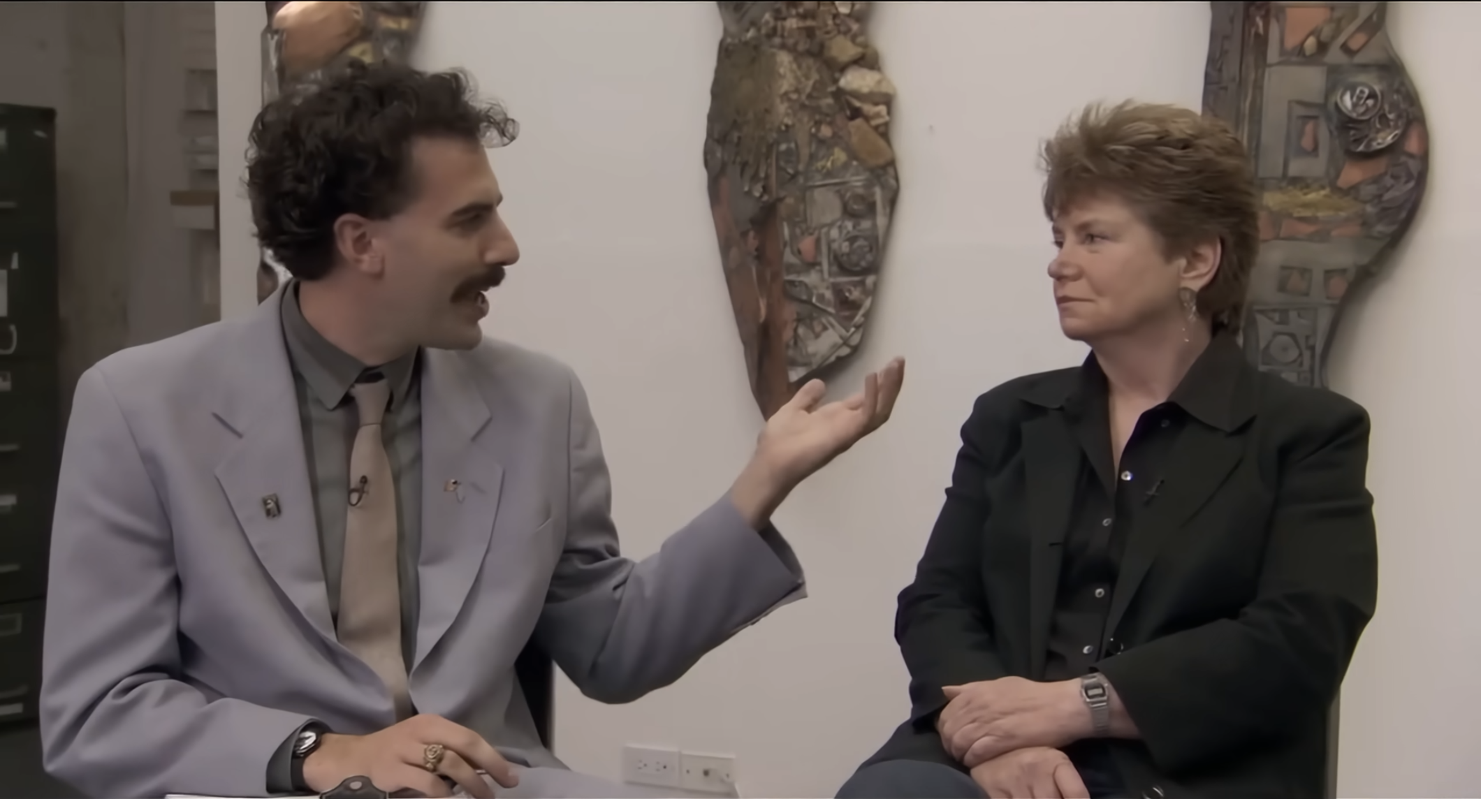 Borat interviewing feminist Blank Meme Template