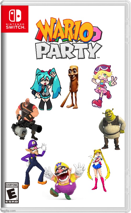WARIO PARTY | image tagged in nintendo switch | made w/ Imgflip meme maker