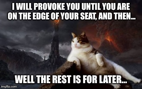 I WILL PROVOKE YOU UNTIL YOU ARE ON THE EDGE OF YOUR SEAT, AND THEN... WELL THE REST IS FOR LATER... | made w/ Imgflip meme maker