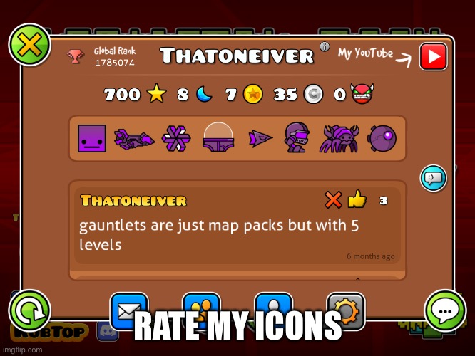 rate my icons | RATE MY ICONS | image tagged in geometry dash | made w/ Imgflip meme maker