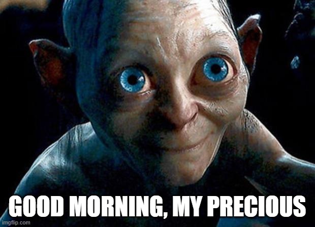 Good Morning | GOOD MORNING, MY PRECIOUS | image tagged in my precious | made w/ Imgflip meme maker