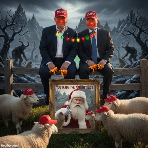 YOU MADE THE NAUGHTY LIST! | image tagged in naughty list,santa naughty list,trump,putin,maga,merry christmas | made w/ Imgflip meme maker