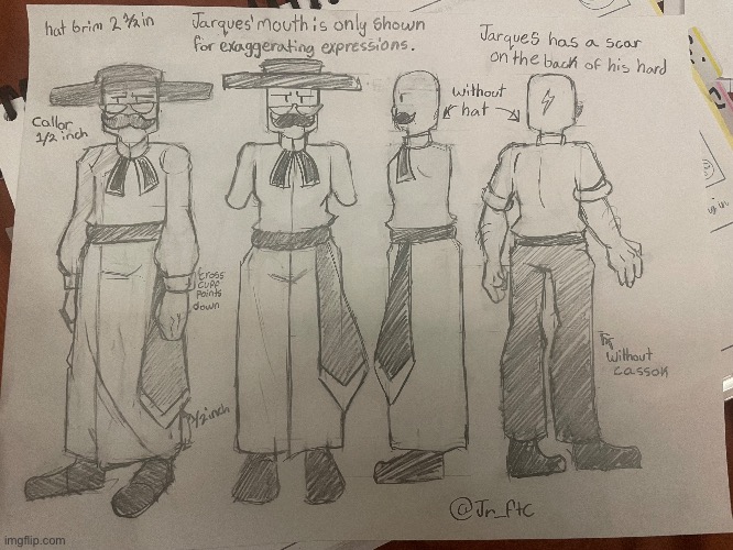 Spent all night working on a model sheet for father oui oui | made w/ Imgflip meme maker