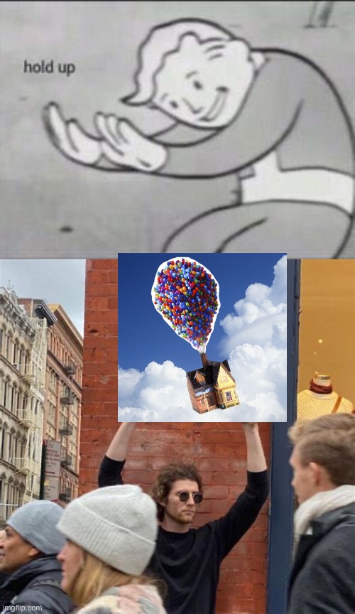 image tagged in fallout hold up,man holding cardboard sign | made w/ Imgflip meme maker