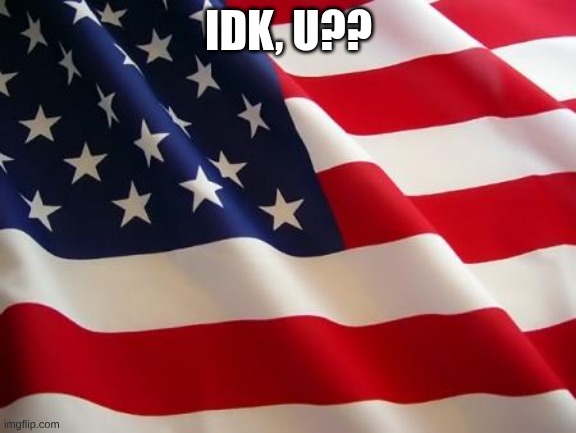 American flag | IDK, U?? | image tagged in american flag | made w/ Imgflip meme maker