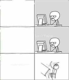 Tipo rompiendo la computadora Blank Meme Template