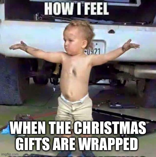 How I feel when the Christmas gifts are wrapped | WHEN THE CHRISTMAS GIFTS ARE WRAPPED | image tagged in how i feel when the christmas gifts are wrapped | made w/ Imgflip meme maker