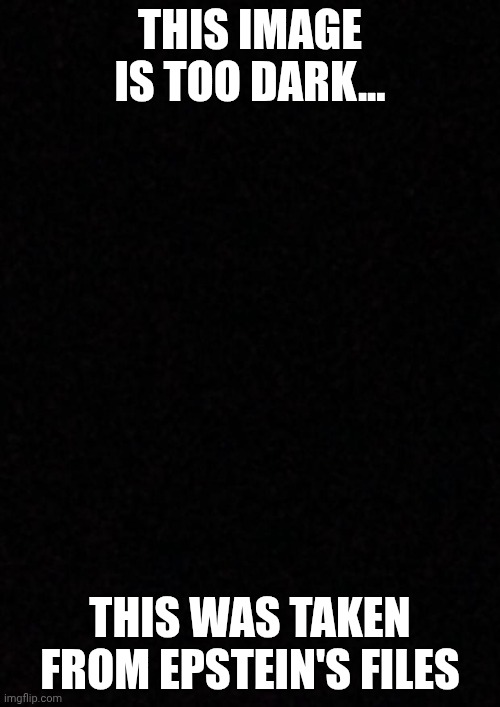 DARK Humour | THIS IMAGE IS TOO DARK... THIS WAS TAKEN FROM EPSTEIN'S FILES | image tagged in blank | made w/ Imgflip meme maker