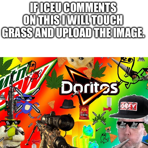 If iceu comments on this I will touch grass | IF ICEU COMMENTS ON THIS I WILL TOUCH GRASS AND UPLOAD THE IMAGE. | image tagged in iceu | made w/ Imgflip meme maker