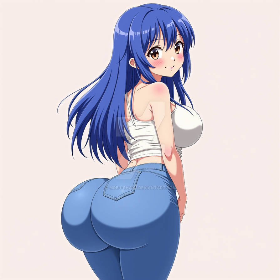 Thicc anime woman with blue hair Blank Meme Template