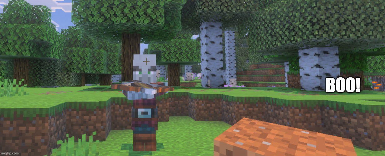 Pillager | BOO! | image tagged in pillager | made w/ Imgflip meme maker