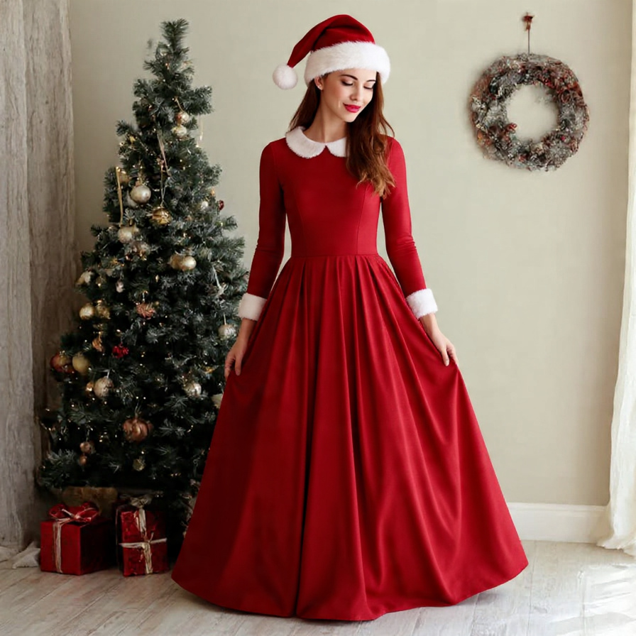 Red Santa Dress Blank Meme Template