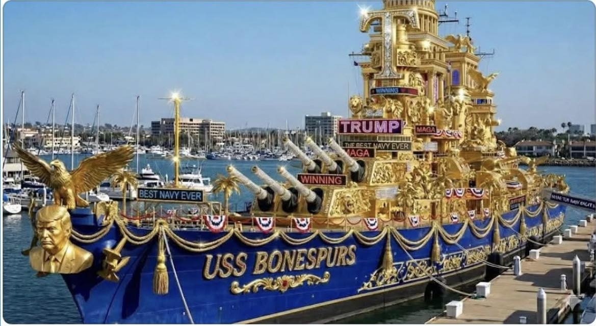 Trump Golden Navy, fleet gold paint decoration casino vulgar Blank Meme Template