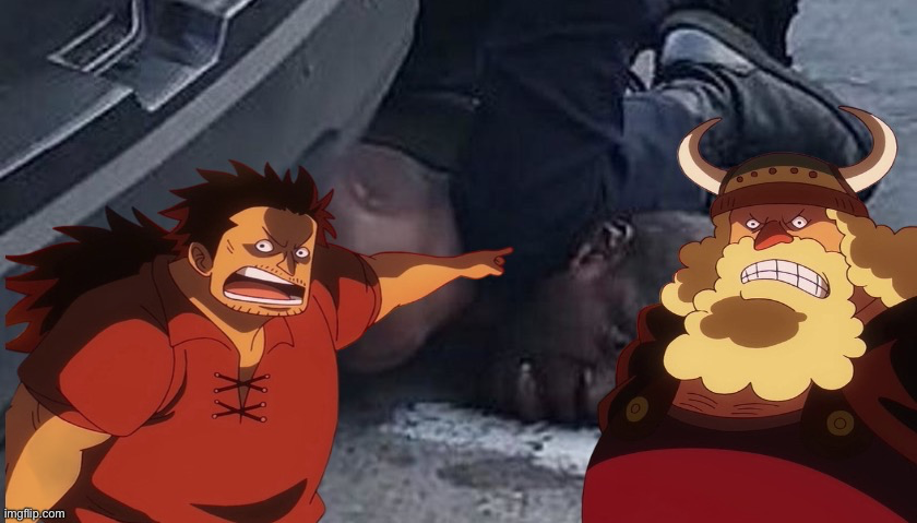 Elbaph Giants pointing at George floyd Blank Meme Template