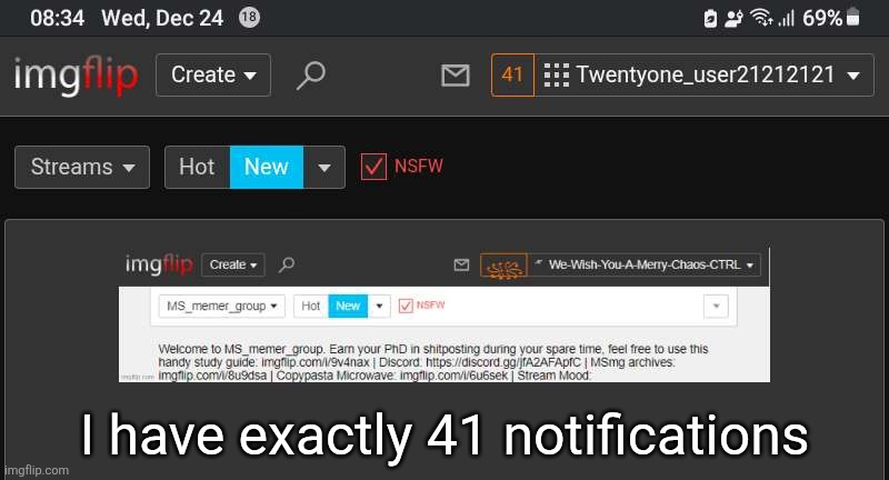 41 | I have exactly 41 notifications | made w/ Imgflip meme maker