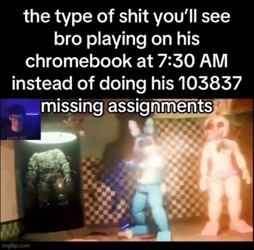 image tagged in toy bonnie with a gun | made w/ Imgflip meme maker