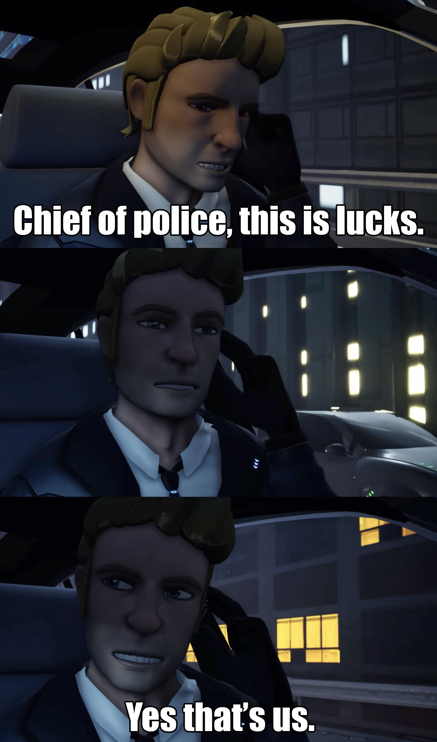 Lucks with the Police Blank Meme Template