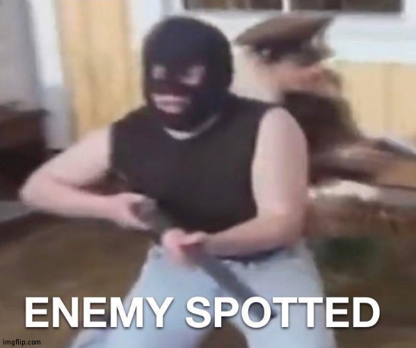 image tagged in enemy spotted | made w/ Imgflip meme maker