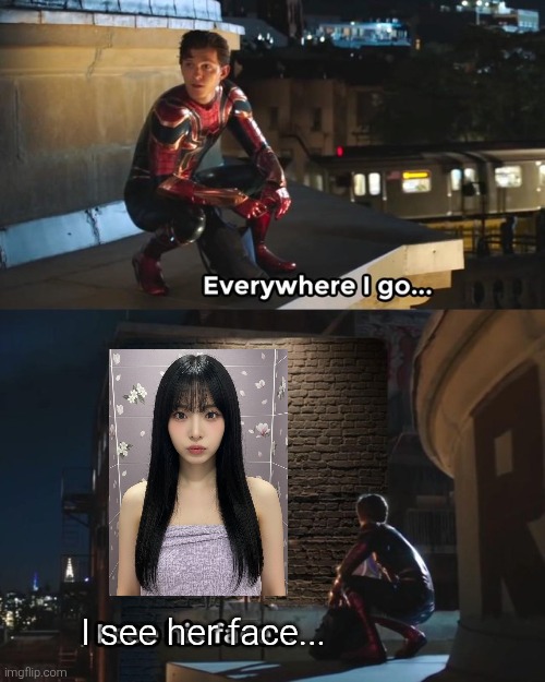WAVs miss Kotone | I see her face... | image tagged in everywhere i go i see his face | made w/ Imgflip meme maker