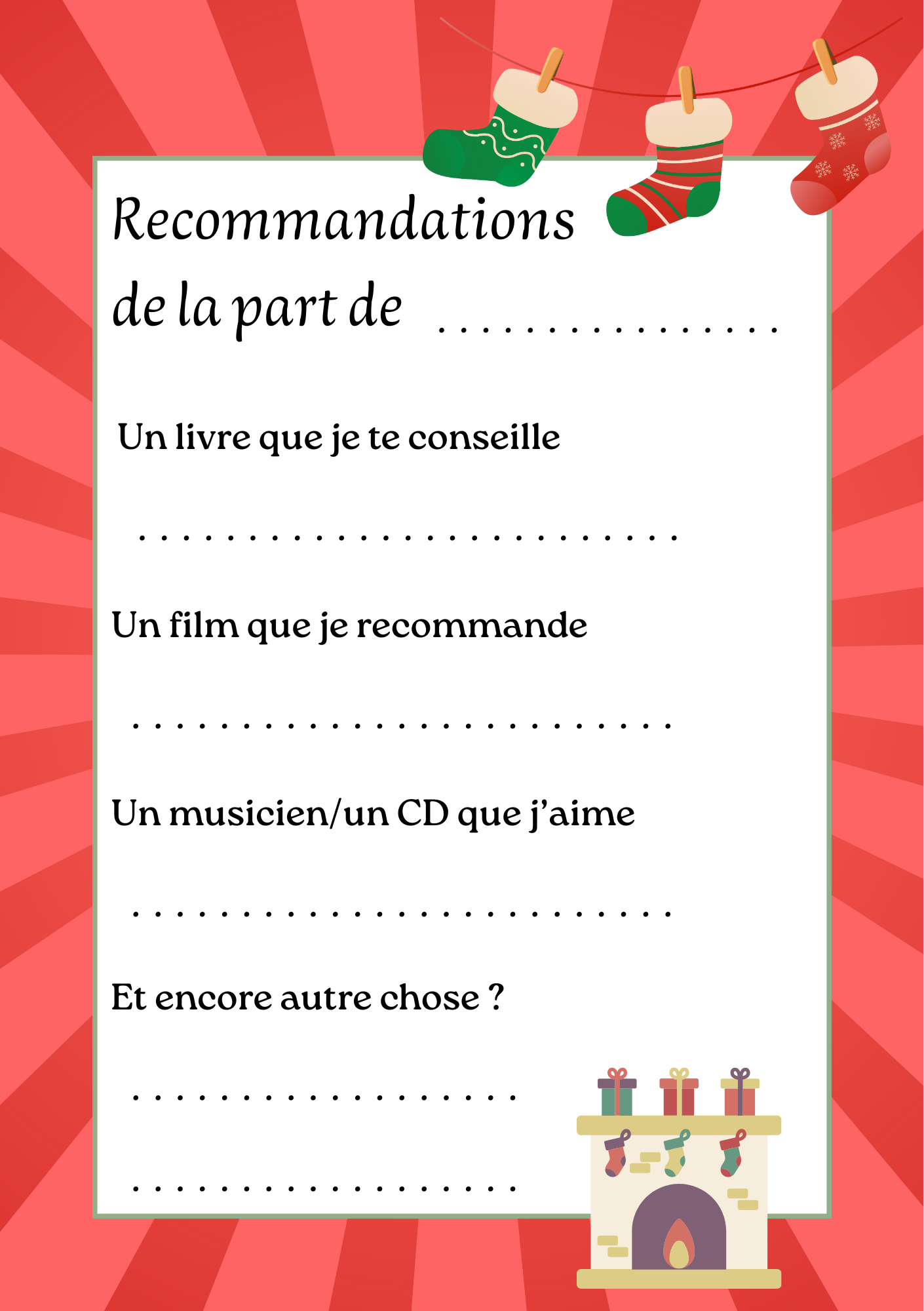 Recommandations de Noel Blank Meme Template