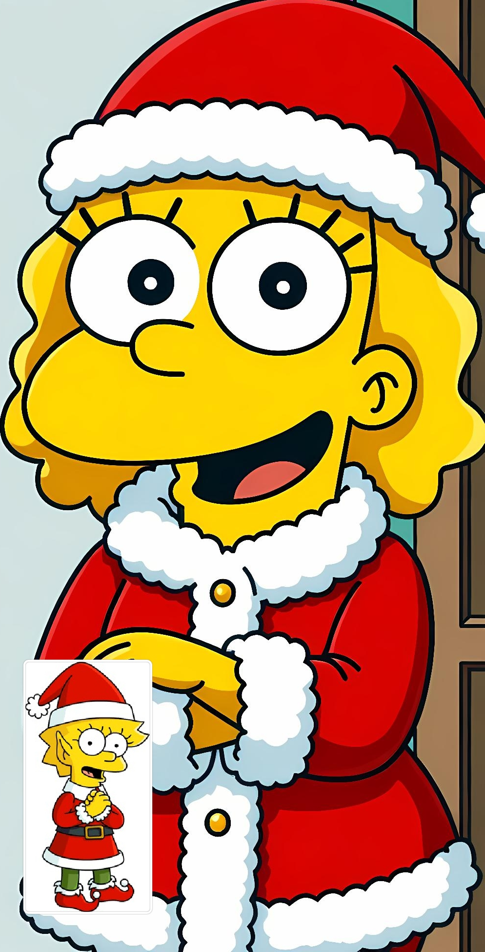 Lisa wearing a santa Claus Blank Meme Template