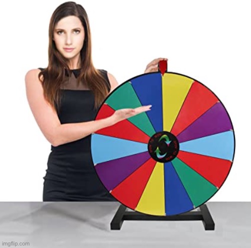 GIRL SPINS PRIZE WHEEL BLANK | image tagged in girl spins prize wheel blank | made w/ Imgflip meme maker