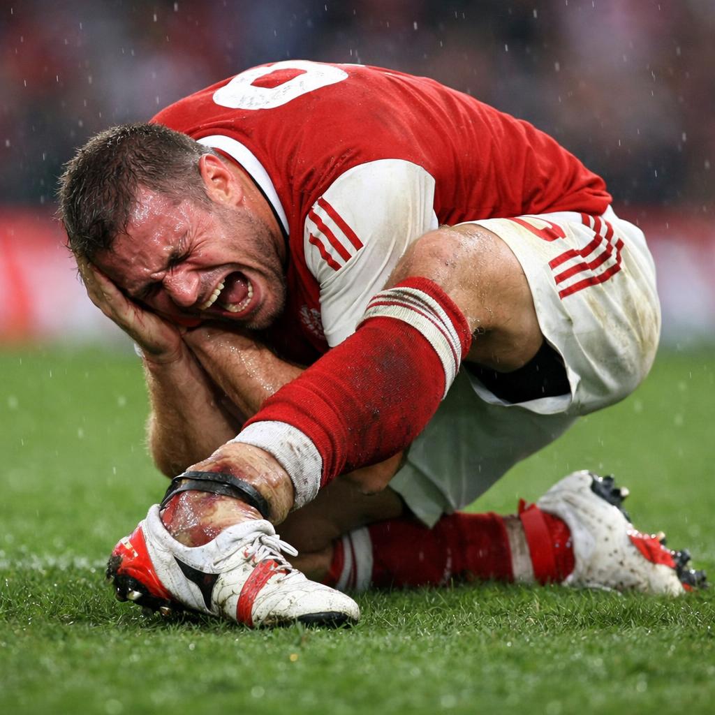 A football player on a football p crying like crazy with his bac Blank Meme Template