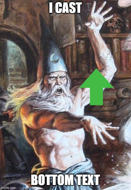 I CAST | I CAST BOTTOM TEXT | image tagged in i cast | made w/ Imgflip meme maker