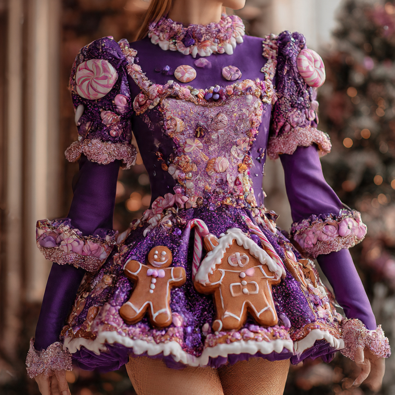Purple Gingerbread Dress Blank Meme Template