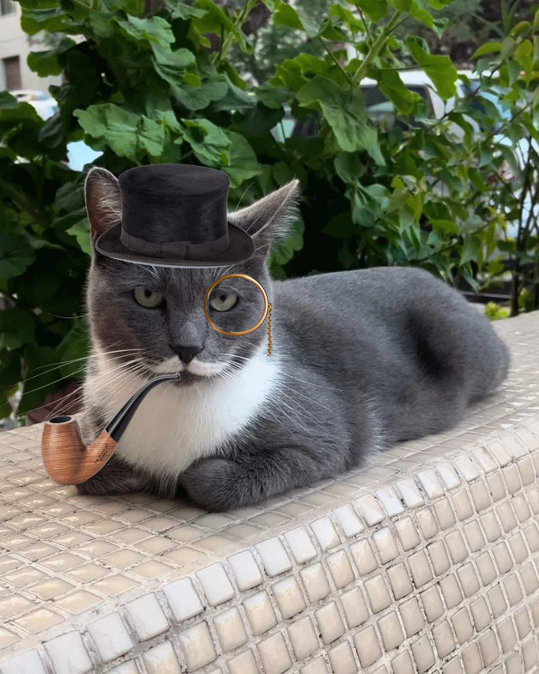 Monocle Cat Blank Meme Template