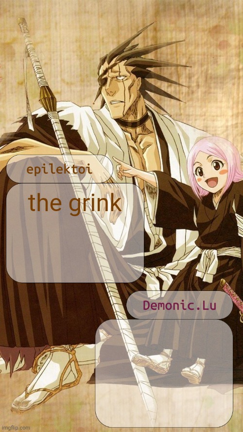 epilektoi and Demonic.Lu announcement | the grink | image tagged in epilektoi and demonic lu announcement | made w/ Imgflip meme maker
