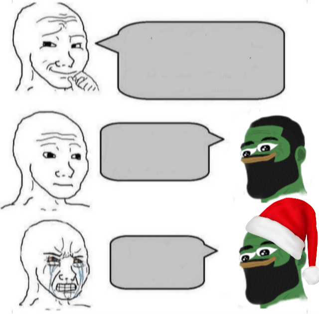 Sad wojak pepe Christmas Blank Meme Template