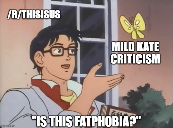 Is this a bird? | /R/THISISUS; MILD KATE CRITICISM; "IS THIS FATPHOBIA?" | image tagged in is this a bird | made w/ Imgflip meme maker