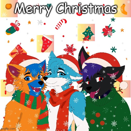 merry christmas and a happy new year (art by henry hart jinn on facebook) | Merry Christmas | image tagged in furry,christmas | made w/ Imgflip meme maker