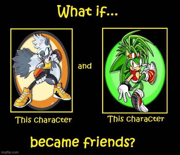 No ideas left for today. So here's a question about Sonic. Merry Pissmas. | image tagged in what if these characters became friends,no ideas,sonic,sonic the hedgehog,sonic idw,sonic underground | made w/ Imgflip meme maker