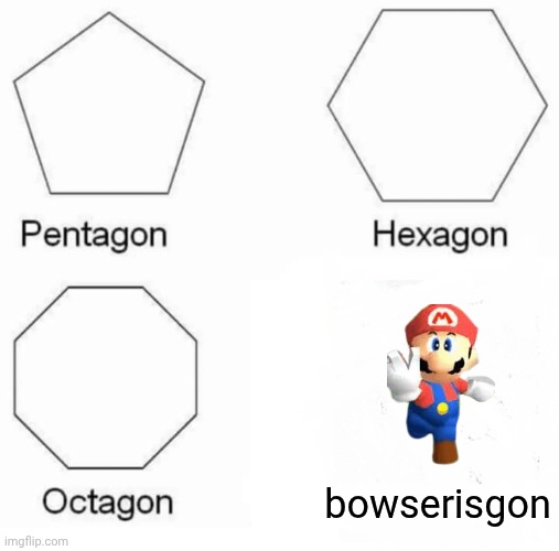 Just guess | bowserisgon | image tagged in memes,pentagon hexagon octagon | made w/ Imgflip meme maker
