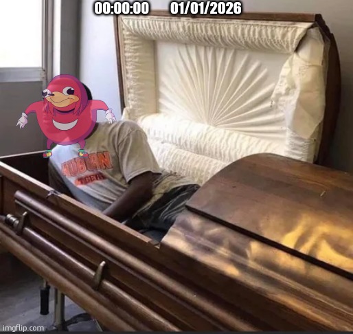 great meme reset | 00:00:00        01/01/2026 | image tagged in memes,coffin,funny,great meme reset,uganda knuckles,revival | made w/ Imgflip meme maker
