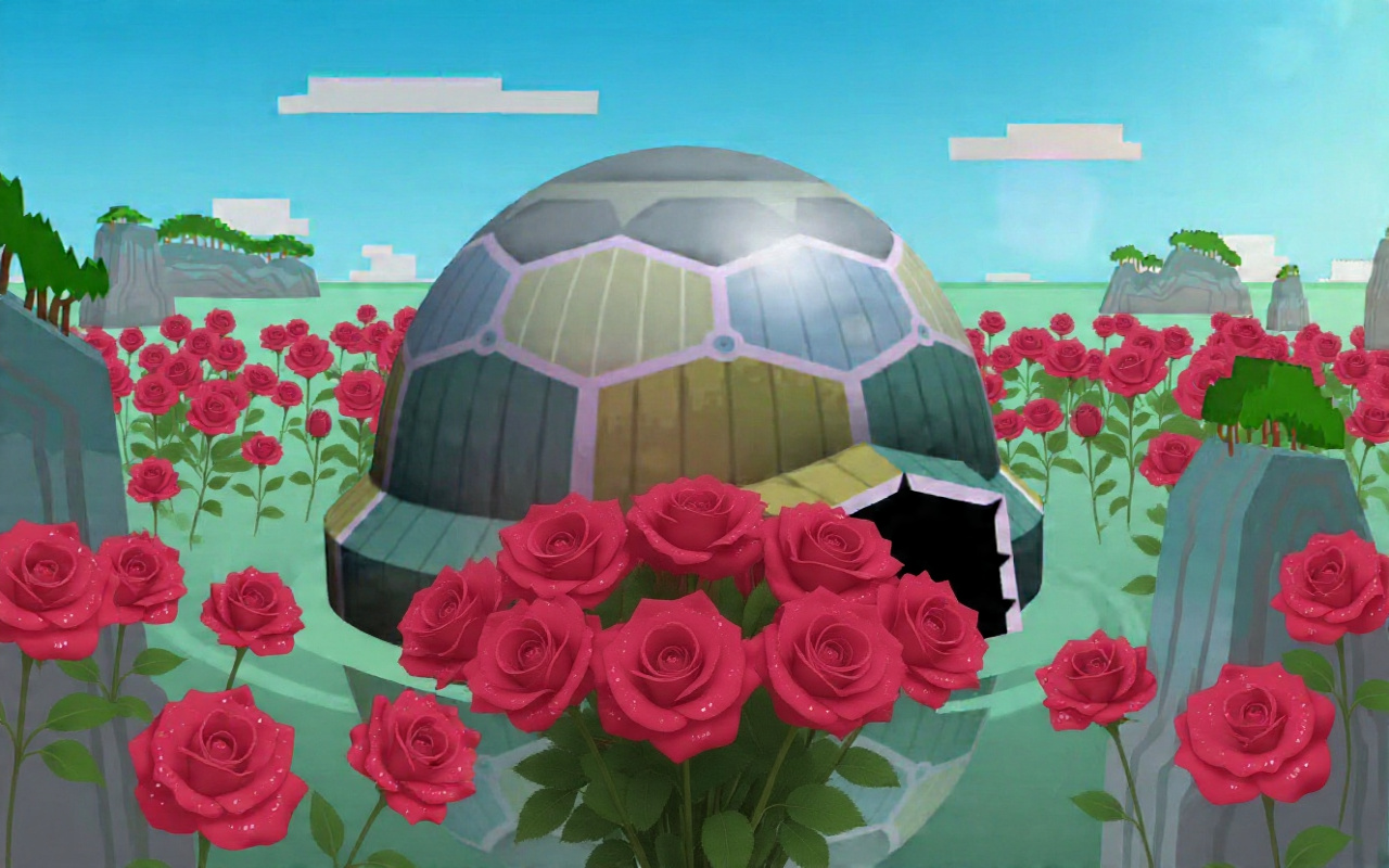 Red Roses Blooming in Big Green Blank Meme Template