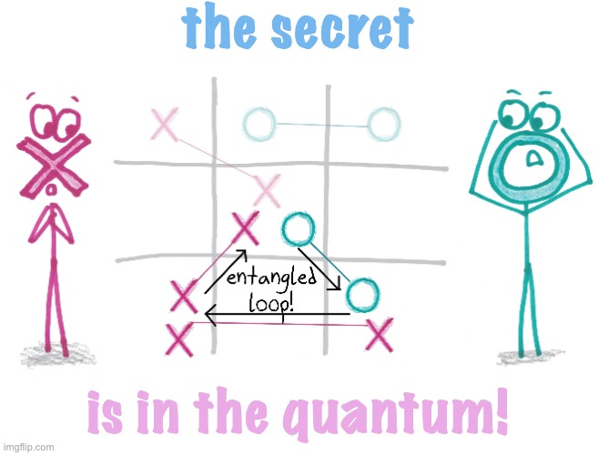 Just learned about Quantum tic tac toe | the secret; is in the quantum! | image tagged in math,games,fun,exploding head | made w/ Imgflip meme maker