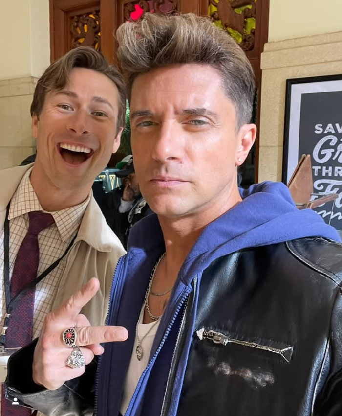 Topher Grace And Glen Powell Blank Meme Template