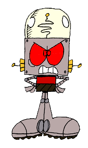 Angry Robot RJ in Red Eyes Blank Meme Template