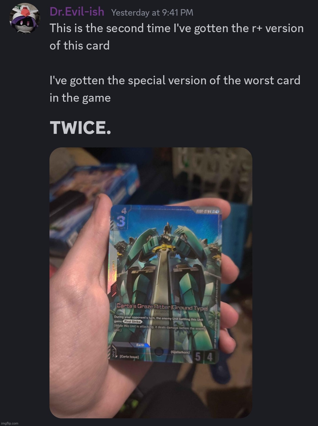 Giving the enemy first strike basically means if they deal enough damage this just doesn't deal any back | made w/ Imgflip meme maker