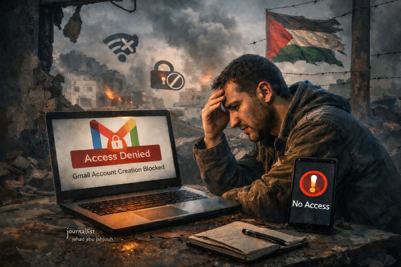 Digital Deprivation in Gaza Blank Meme Template