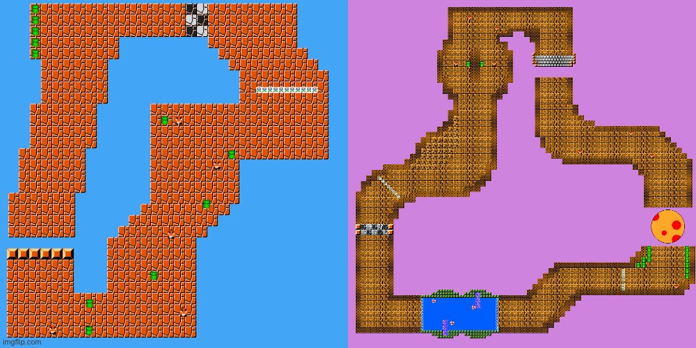 old (left) vs new (right) version of my mario kart track | made w/ Imgflip meme maker