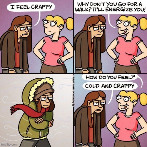 image tagged in winter,walk,cold,crappy,relatable,so true | made w/ Imgflip meme maker