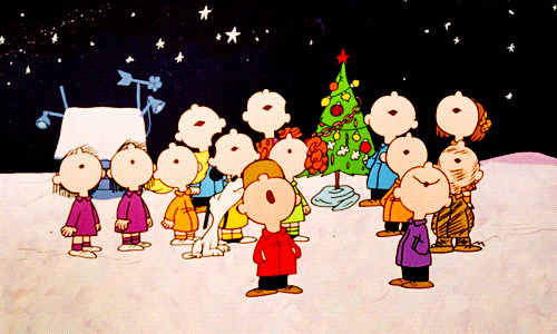 Charlie Brown caroling Blank Meme Template