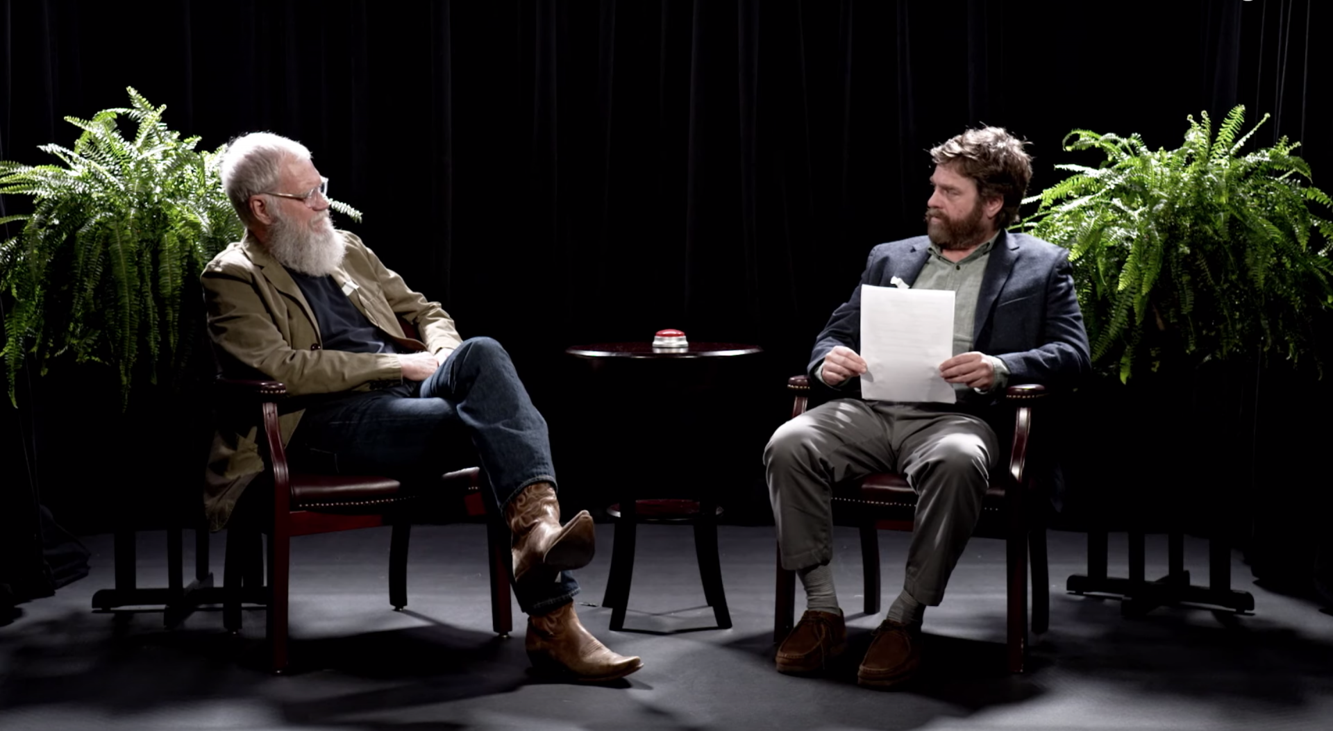Letterman between two ferns Blank Meme Template
