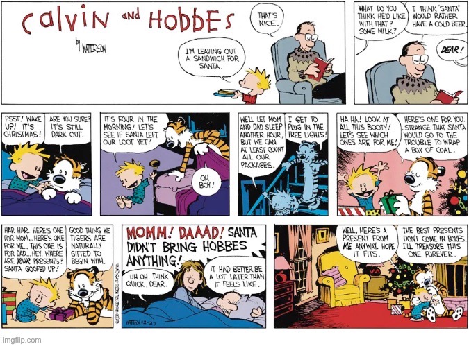 image tagged in calvin and hobbes,comics,christmas | made w/ Imgflip meme maker
